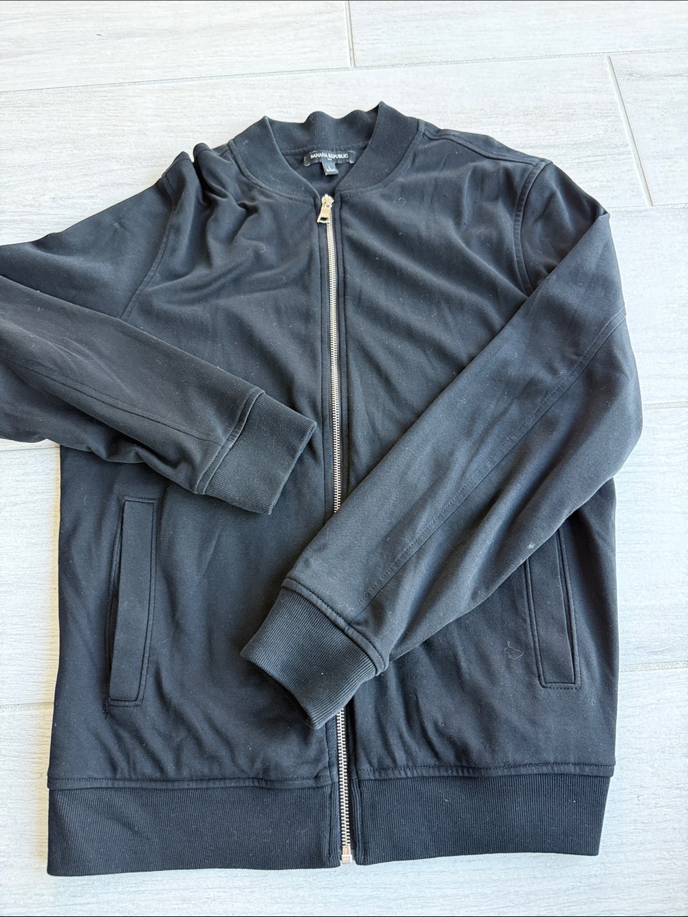 Banana Republic Men’s Black Zip-Front Bomber Jacket